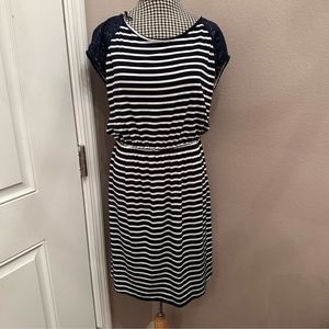 Leshop | Navy & White Striped Dress